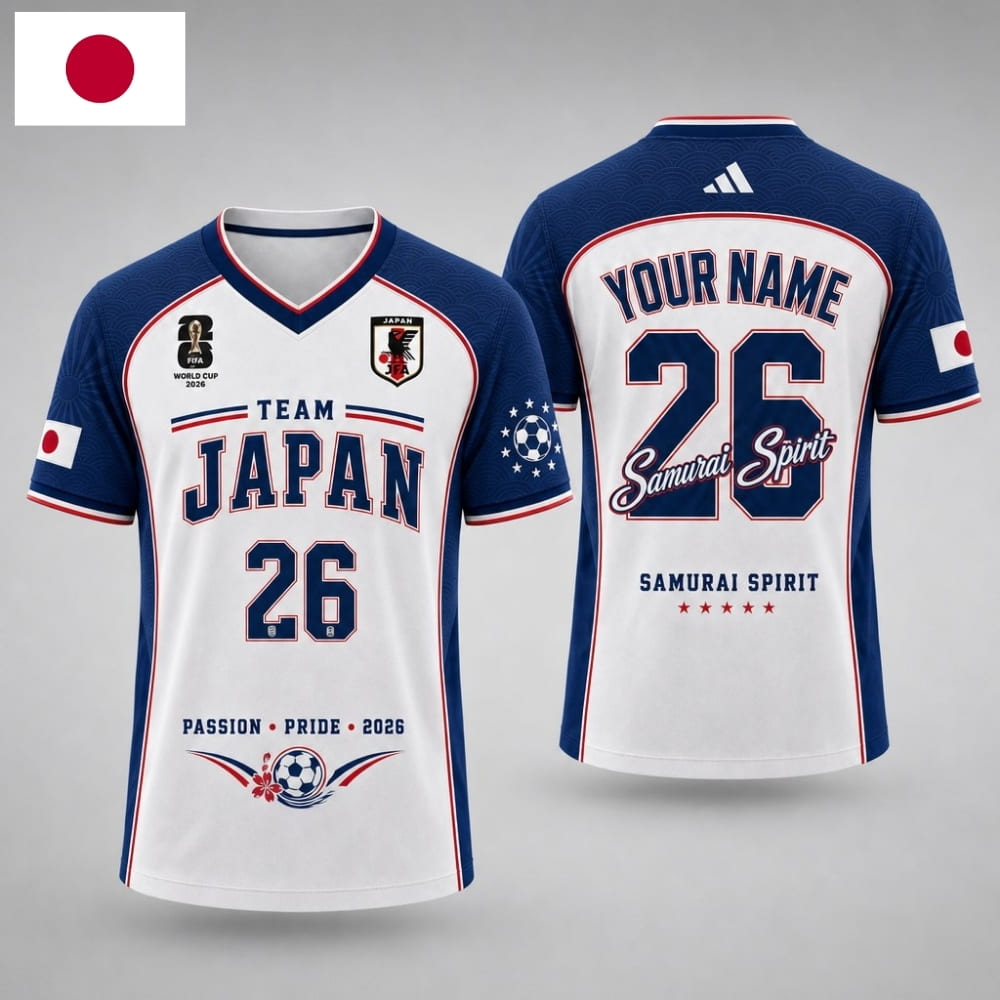 Personalized Japan Fan V-Neck Soccer Unisex Shirt – Custom Name & Number
