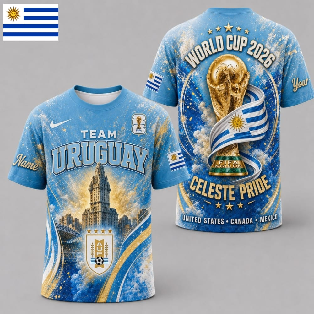 Personalized Uruguay Celeste Pride World Cup 2026 Unisex T-Shirt – Custom Name & Number