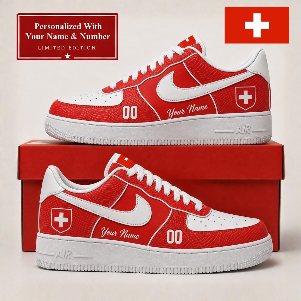 Personalized Switzerland Sneakers – Custom Name & Number | World Cup 2026