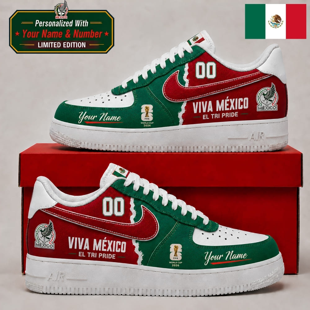 Personalized Mexico World Cup Fan Sneakers – Custom Name & Number