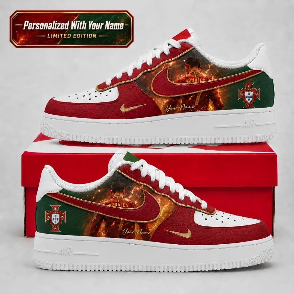 Personalized Portugal Cristiano Ronaldo No.7 Soccer Sneakers – Custom Name | World Cup 2026
