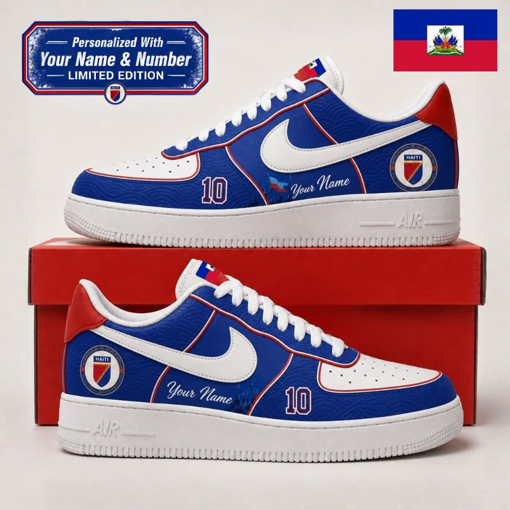 Personalized Haiti Blue Pride Sneakers – Custom Name & Number | World Cup 2026