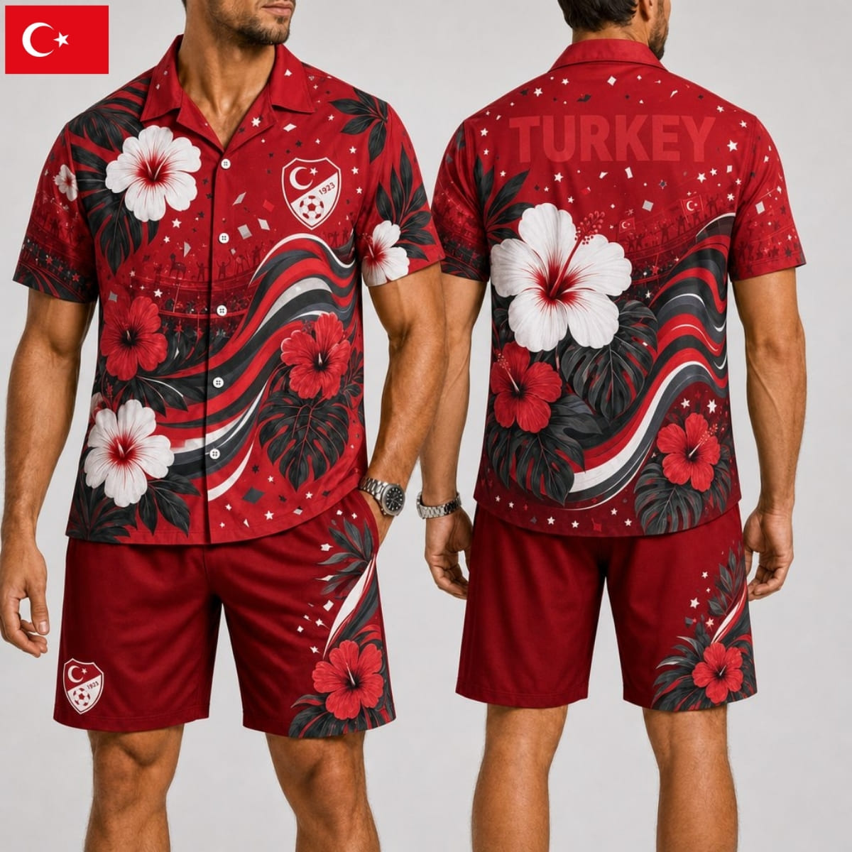 Turkey Fan Hawaii Shirt & Shorts Set – World Cup 2026