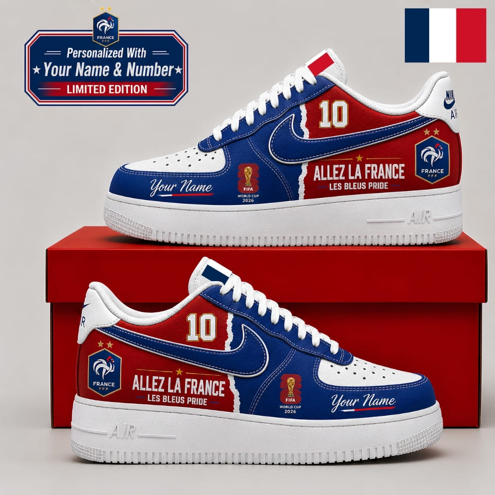 Personalized France Fan Sneakers – Custom Name & Number
