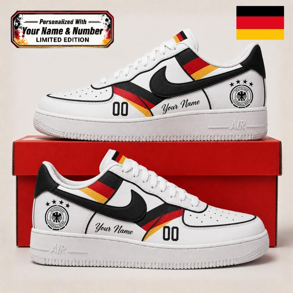 Personalized Germany Die Mannschaft Sneakers – Custom Name & Number | World Cup 2026
