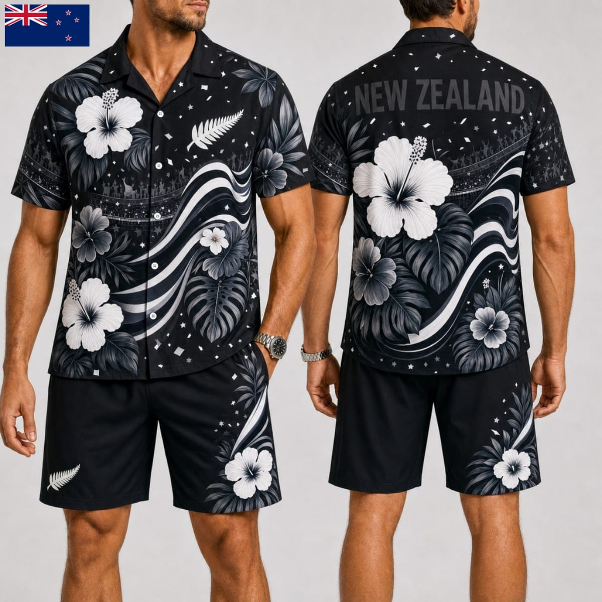 New Zealand Fan Hawaii Shirt & Shorts Set – World Cup 2026