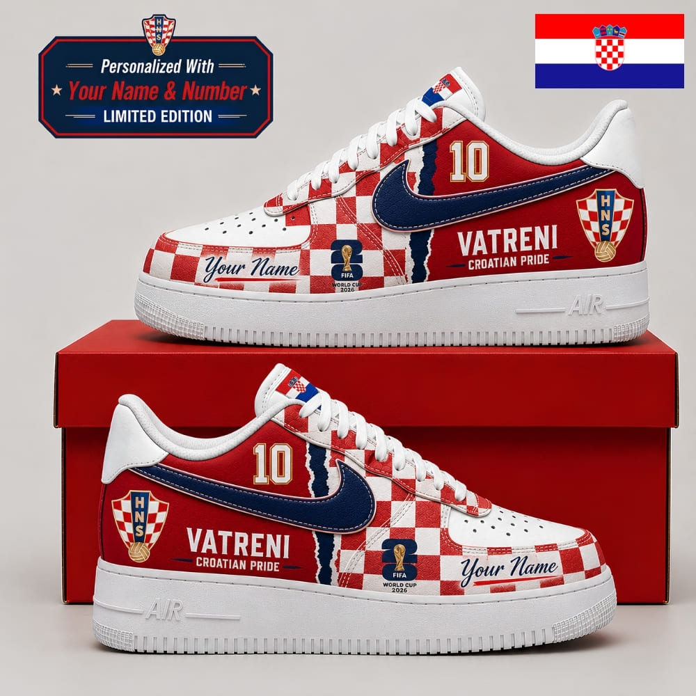 Personalized Croatia Fan Sneakers – Custom Name & Number