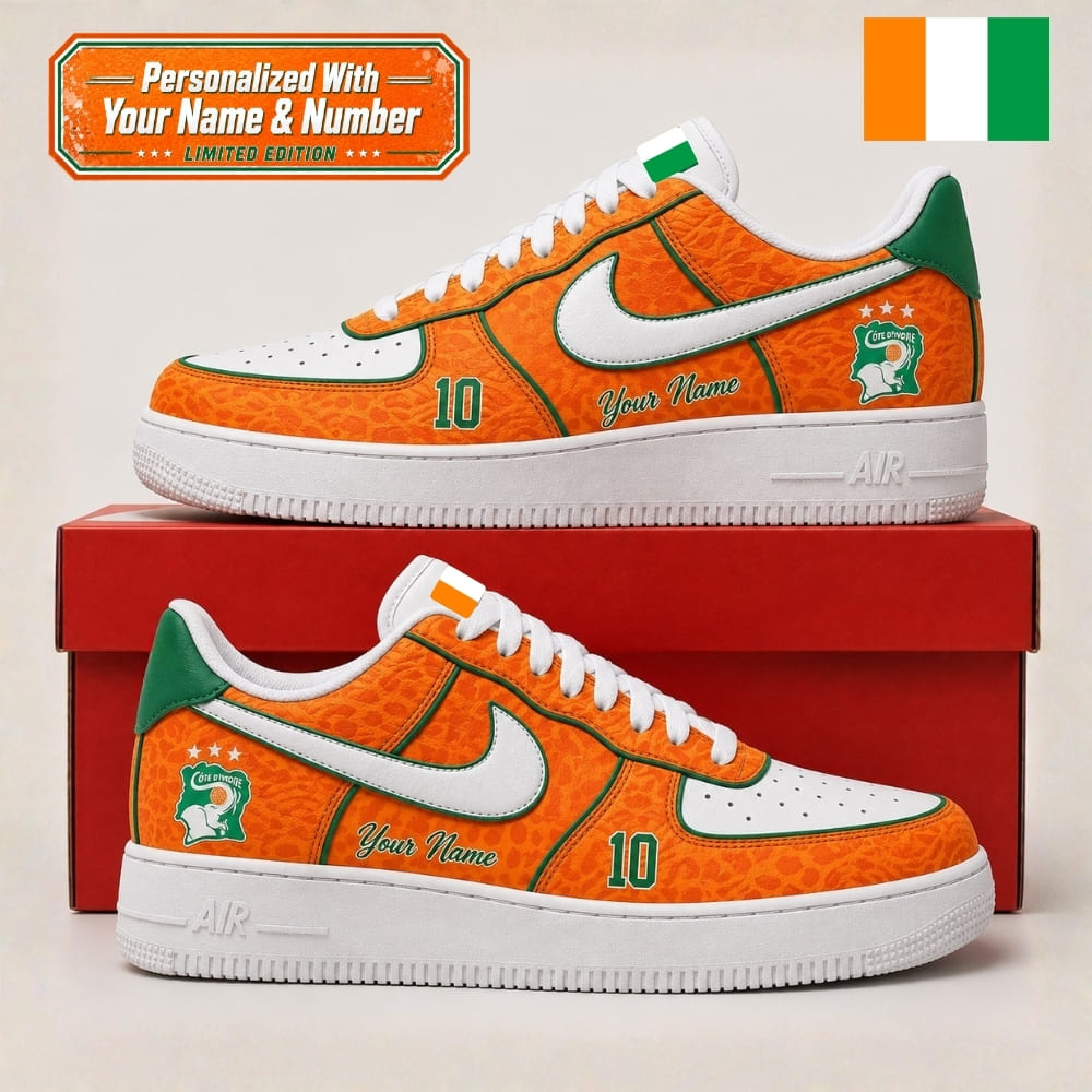 Personalized Ivory Coast Elephants Sneakers – Custom Name & Number | World Cup 2026