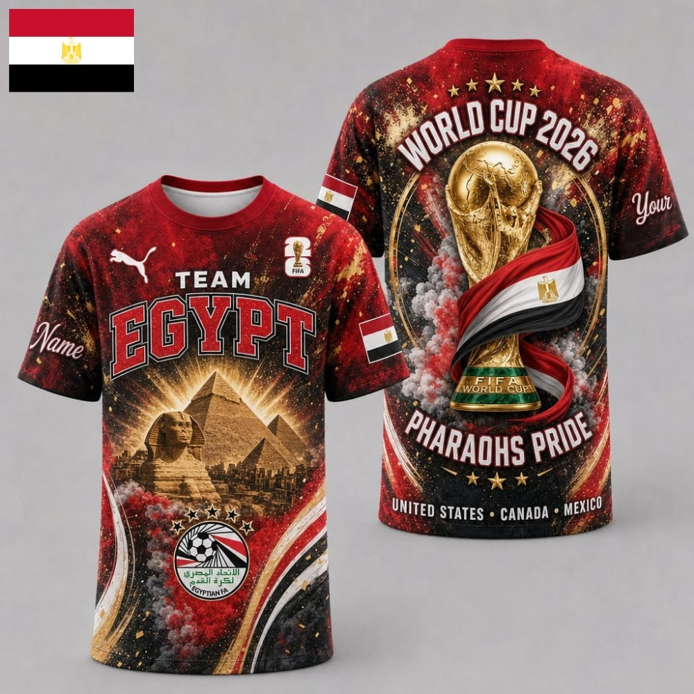 Personalized Egypt Pharaohs Pride World Cup 2026 Unisex T-Shirt – Custom Name & Number