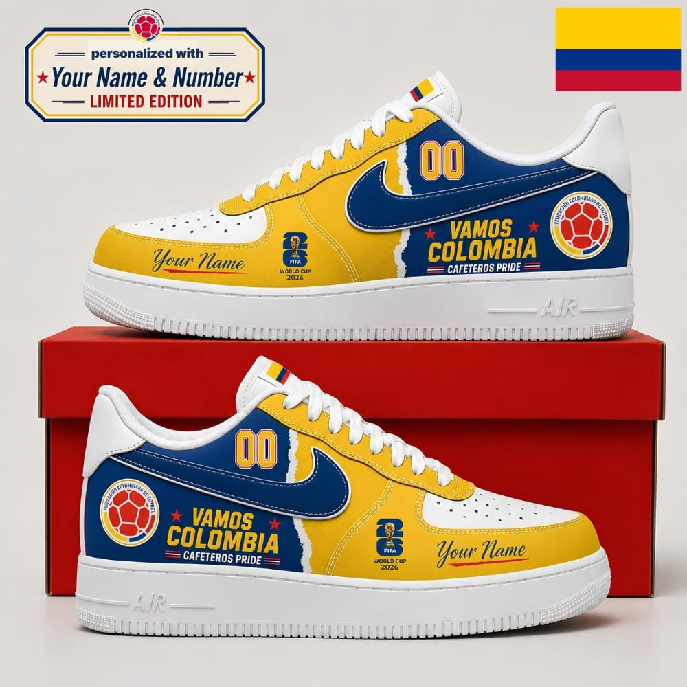 Personalized Colombia Fan Sneakers – Custom Name & Number