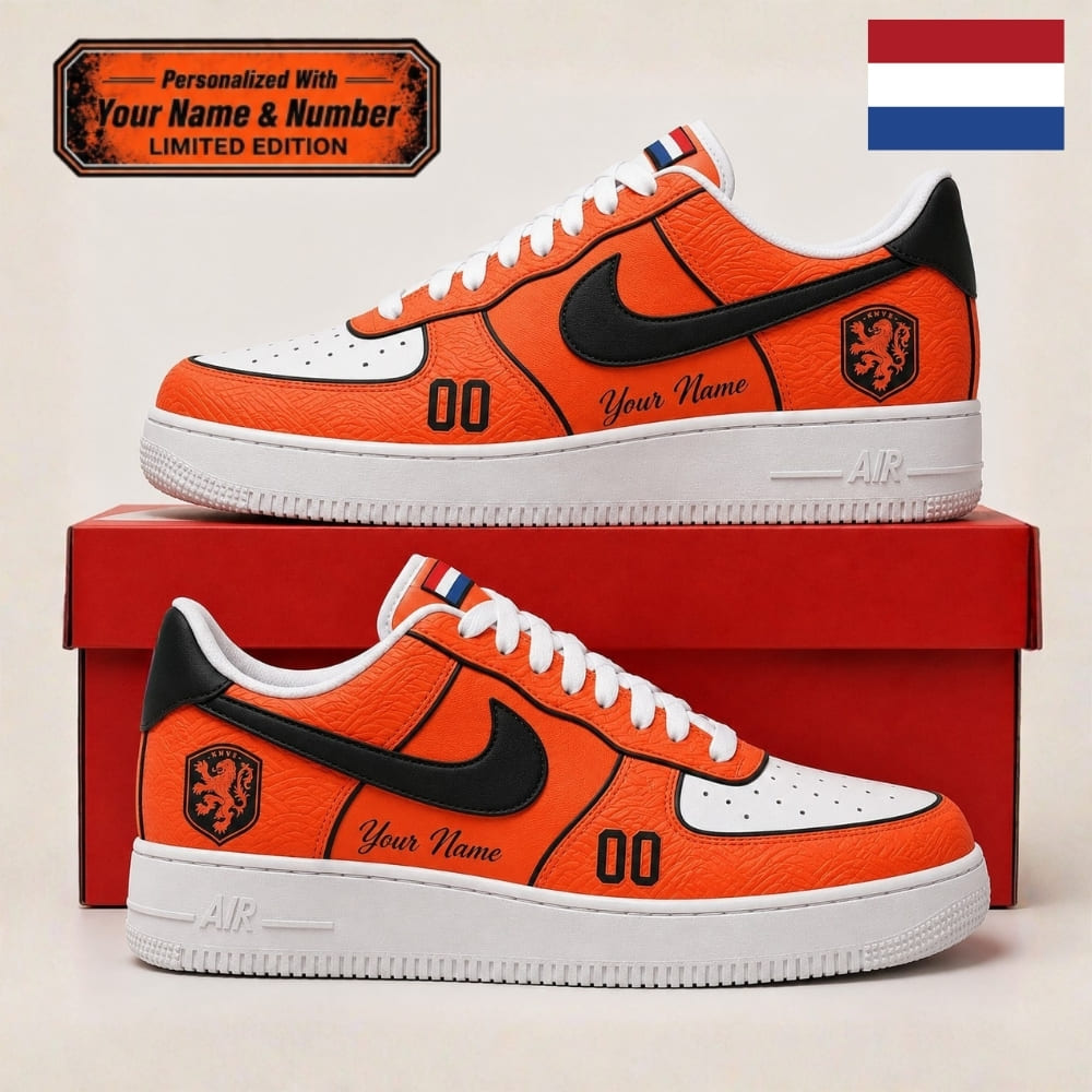 Personalized Netherlands Oranje Sneakers – Custom Name & Number | World Cup 2026
