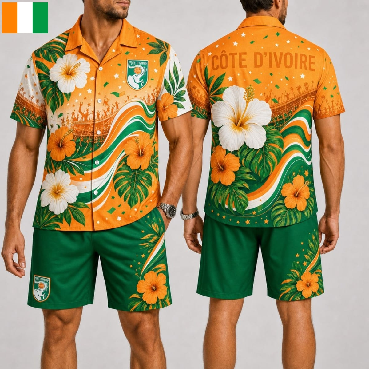 Côte d'Ivoire Fan Hawaii Shirt & Shorts Set – World Cup 2026