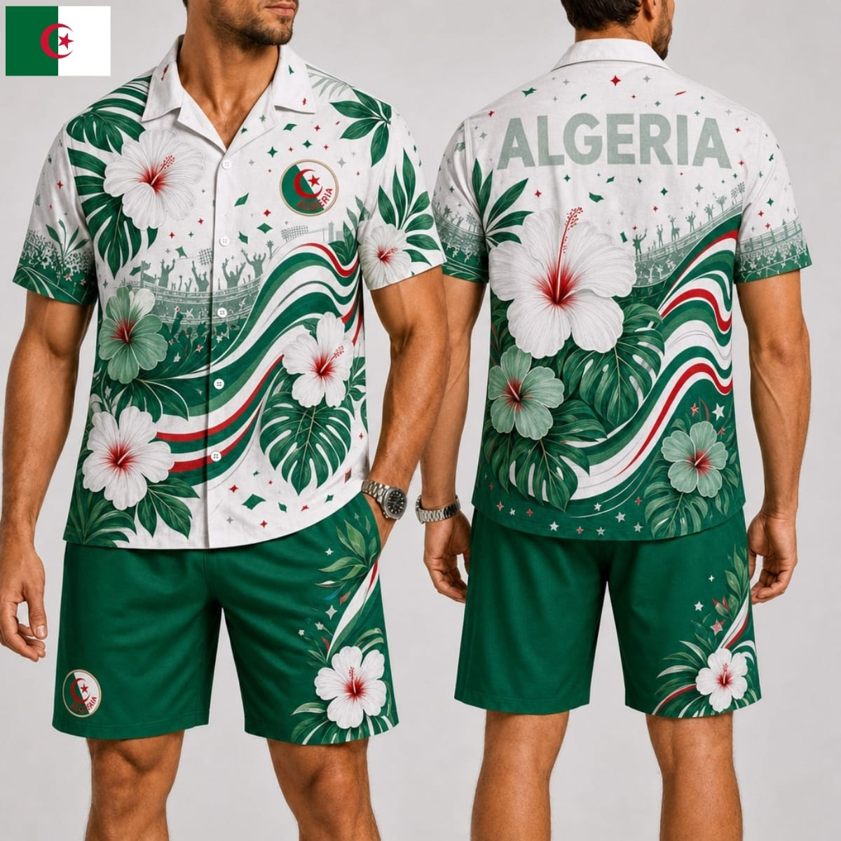 Algeria Fan Hawaii Shirt & Shorts Set – World Cup 2026