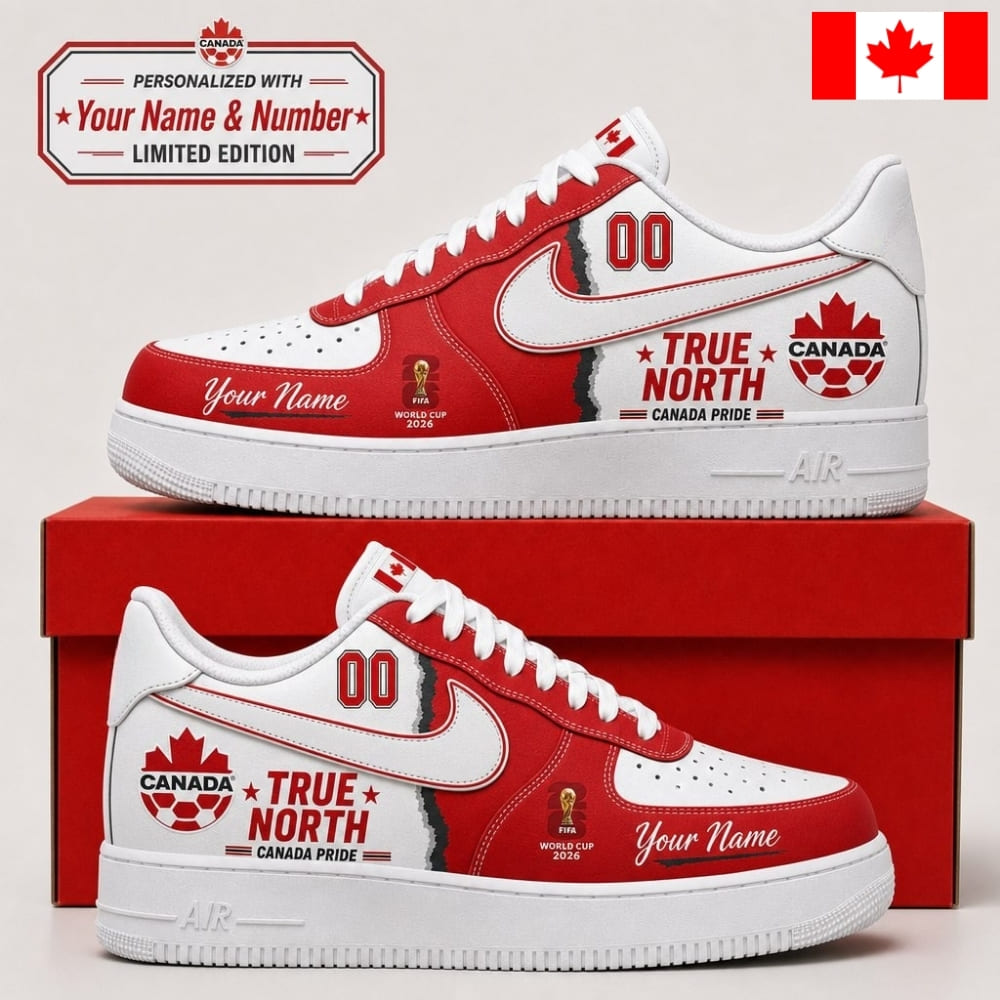 Personalized Canada World Cup Fan Sneakers – Custom Name & Number