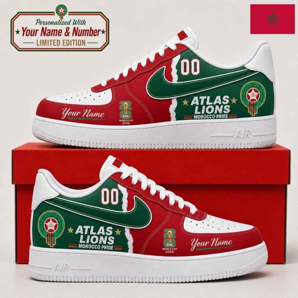 Personalized Morocco Soccer Sneakers – Custom Name & Number