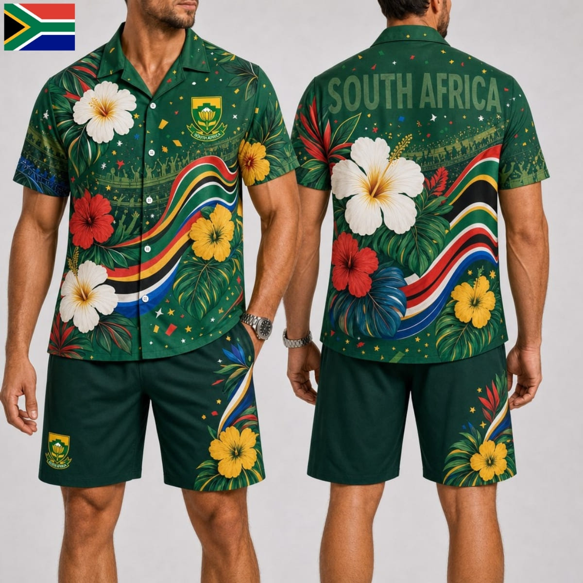 South Africa Fan Hawaii Shirt & Shorts Set – World Cup 2026