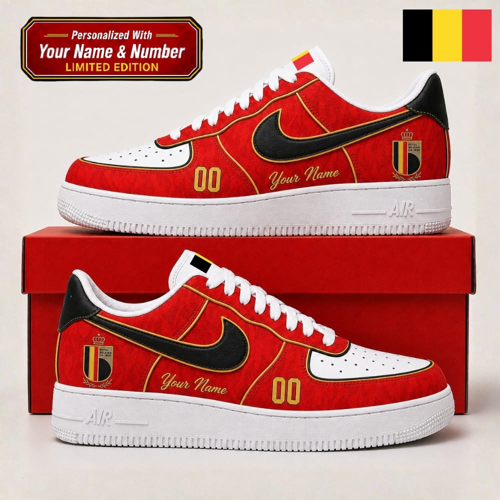 Personalized Belgium Red Devils Sneakers – Custom Name & Number | World Cup 2026