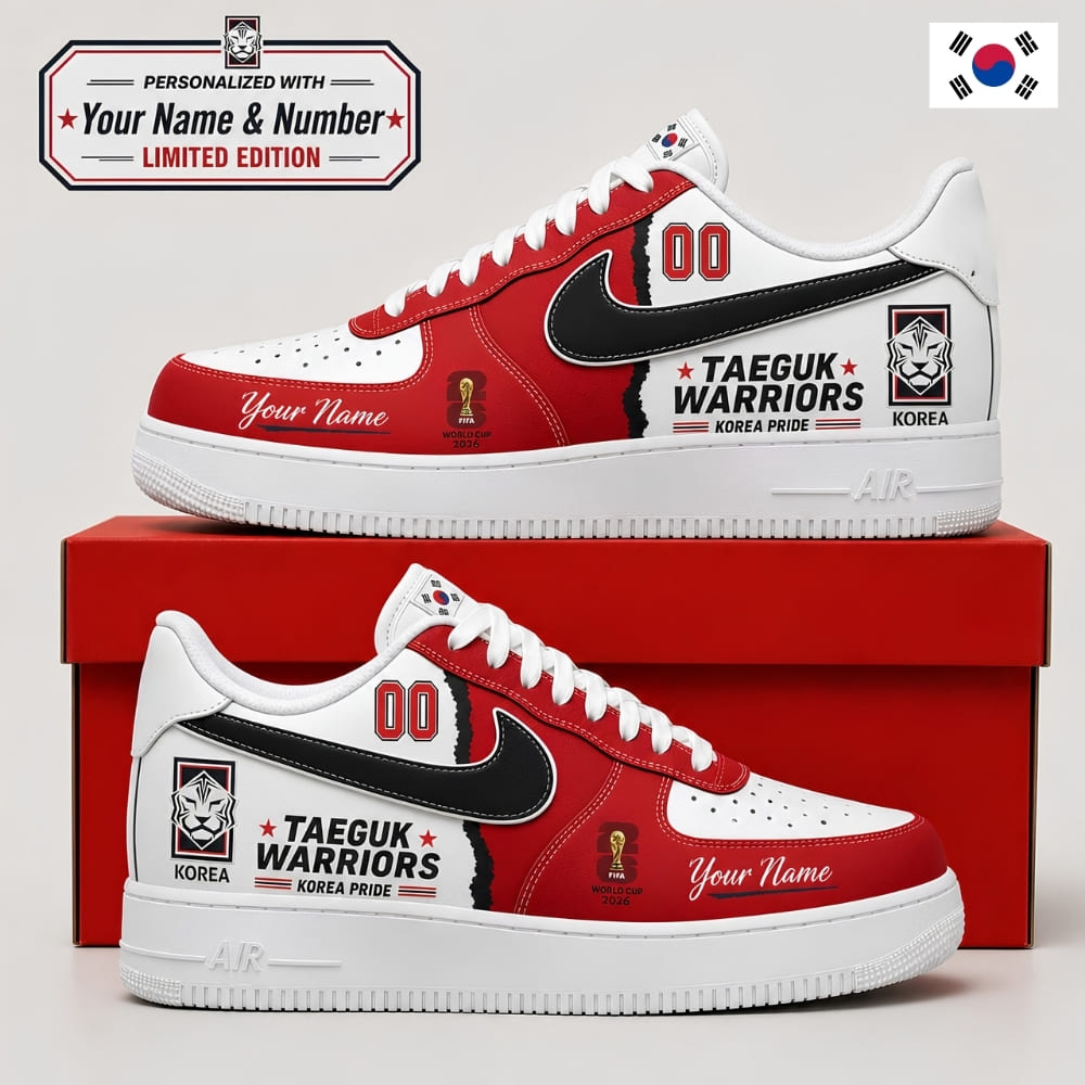 Personalized South Korea Fan Sneakers – Custom Name & Number
