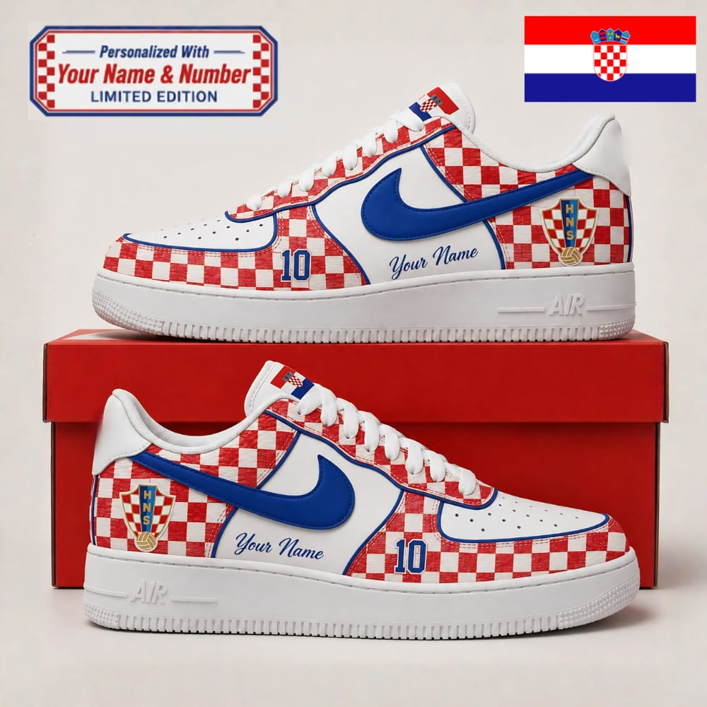 Personalized Croatia Vatreni Sneakers – Custom Name & Number | World Cup 2026