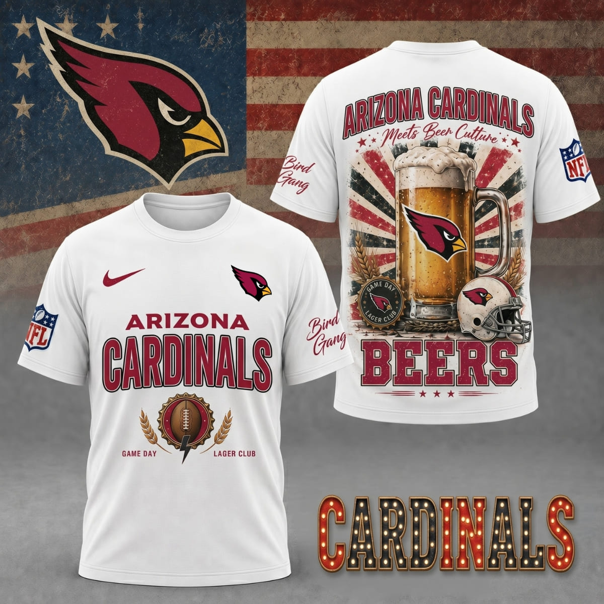 Arizona Cardinals Game Day Lager Club Unisex T-Shirt – NFL Fan Outfit