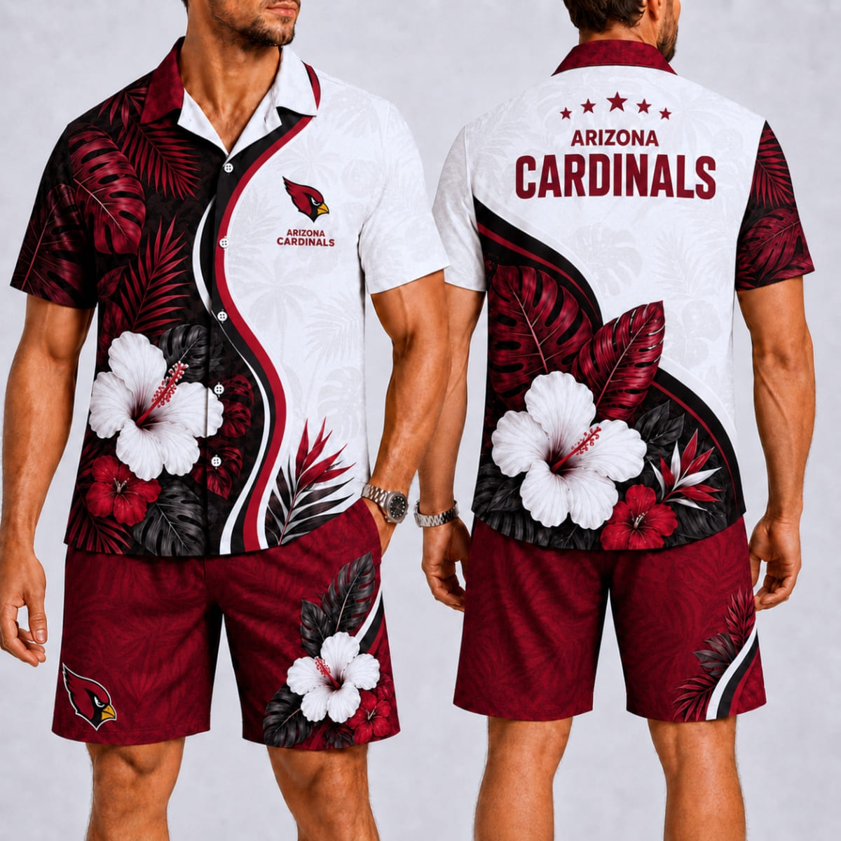 Arizona Cardinals Tropical Tailgate Hawaii Shirt & Shorts Set – NFL Fan Outfit