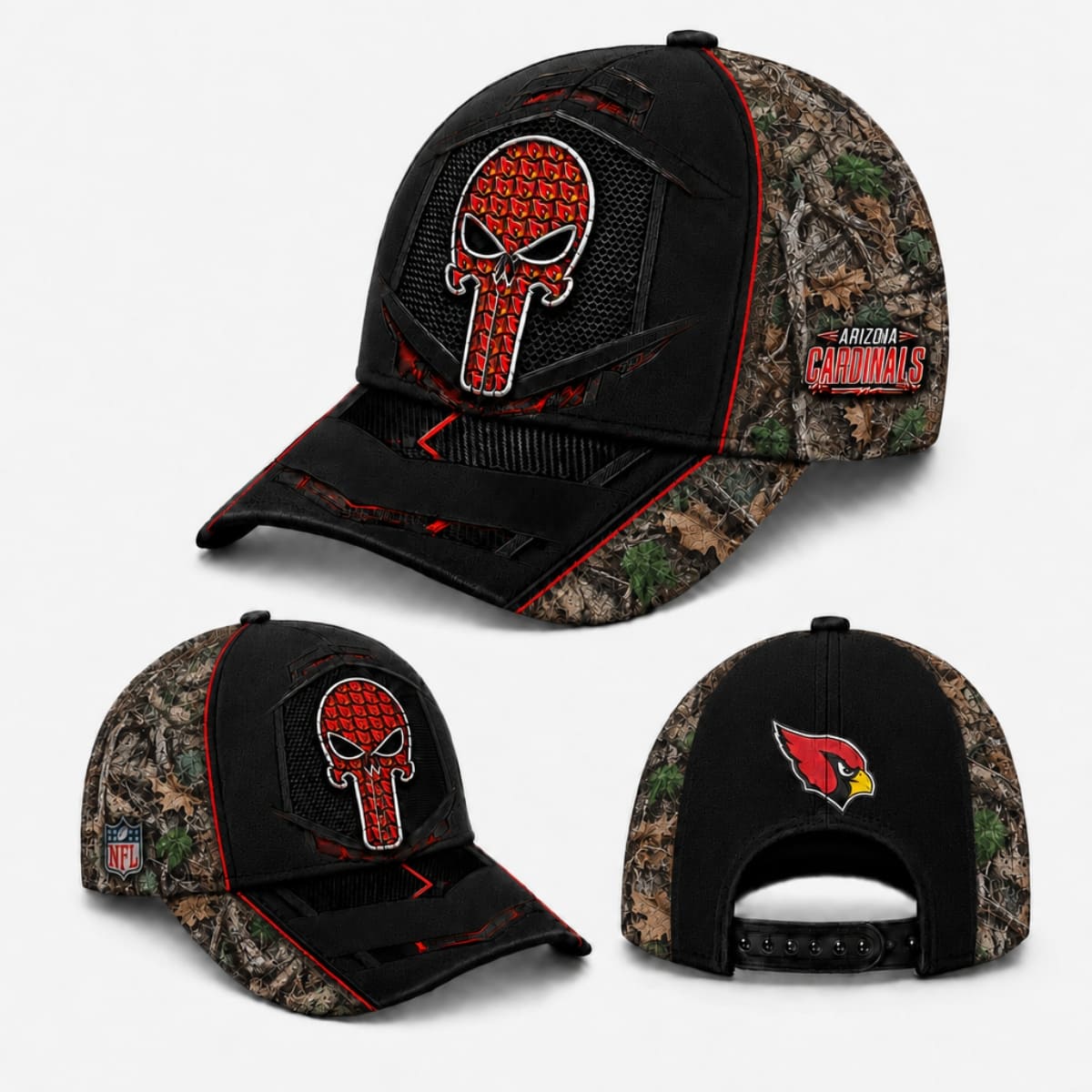 Arizona Cardinals Tactical Camo Skull Cap – Custom Name | NFL Fan Outfit