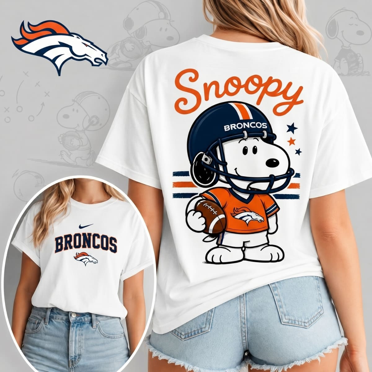 Denver Broncos x Snoopy Football Game Day Unisex T-Shirt – NFL Fan Outfit