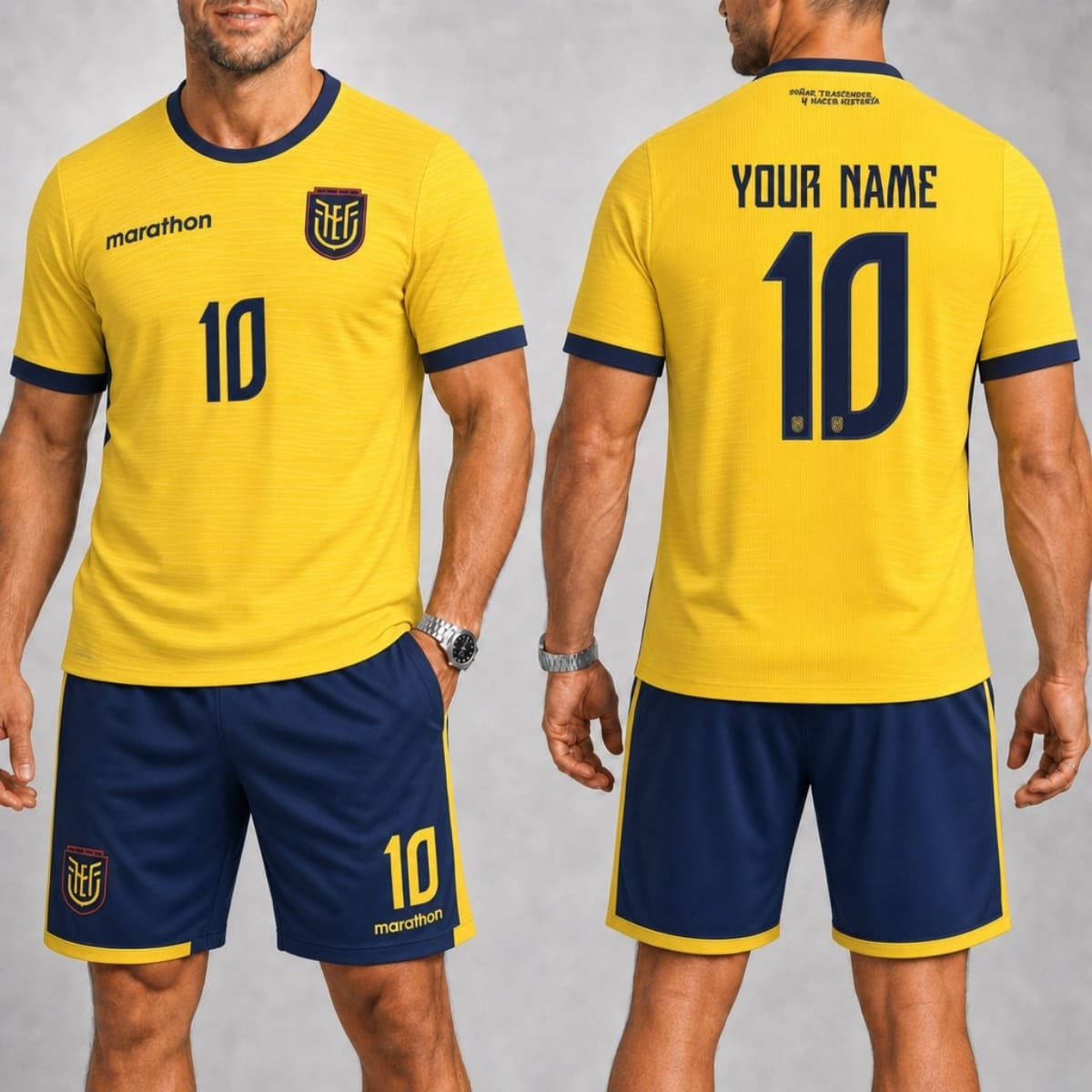 Personalized Ecuador Home Jersey & Shorts Set – Custom Name & Number | World Cup 2026