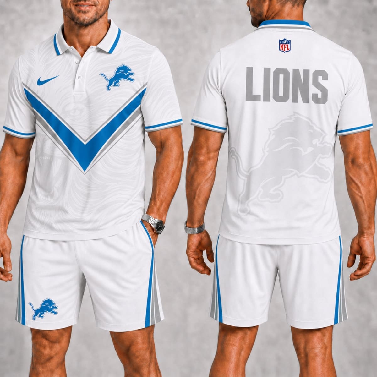 Detroit Lions Polo Shirt & Shorts Set – NFL Fan Outfit