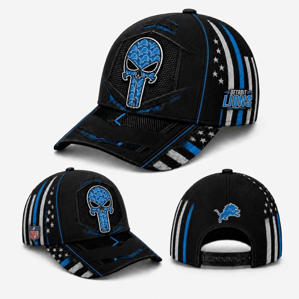 Personalized Detroit Lions Tactical Skull Cap – Custom Name | NFL Outfit