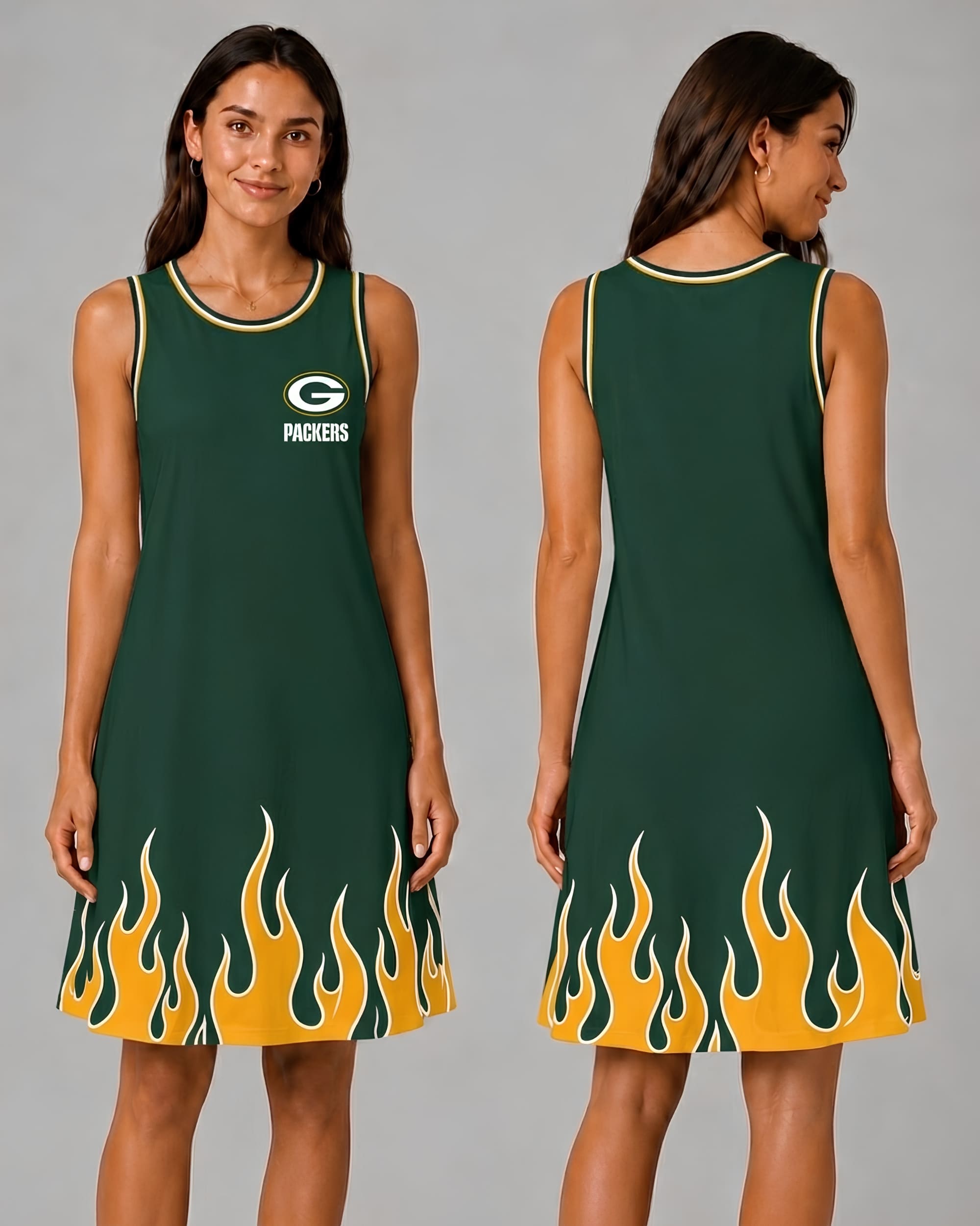 Green Bay Packers Flame Dress – Women’s NFL Game Day Outfit