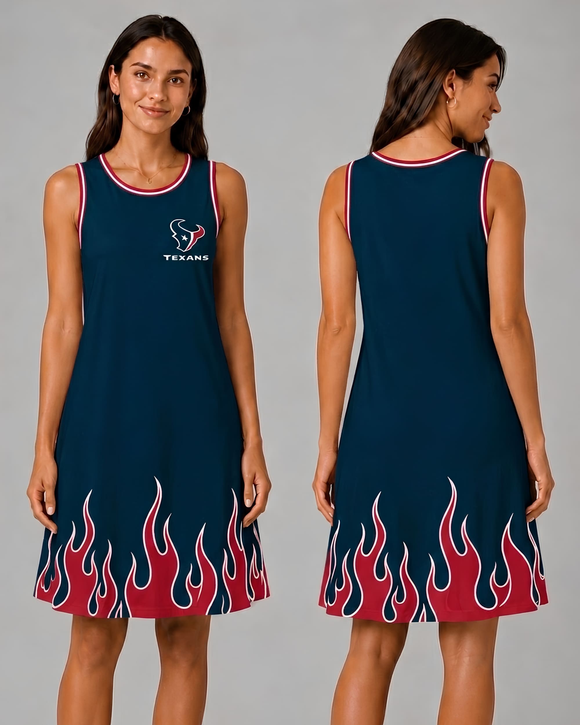 Houston Texans Flame Dress – Women’s NFL Game Day Outfit