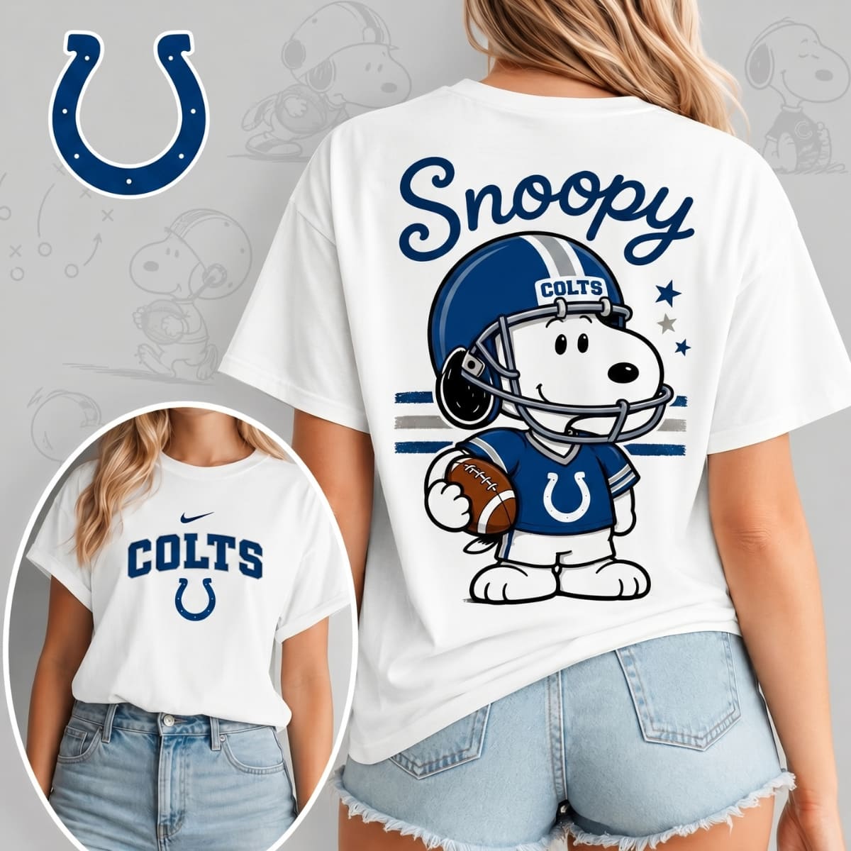 Indianapolis Colts x Snoopy Football Game Day Unisex T-Shirt – NFL Fan Outfit