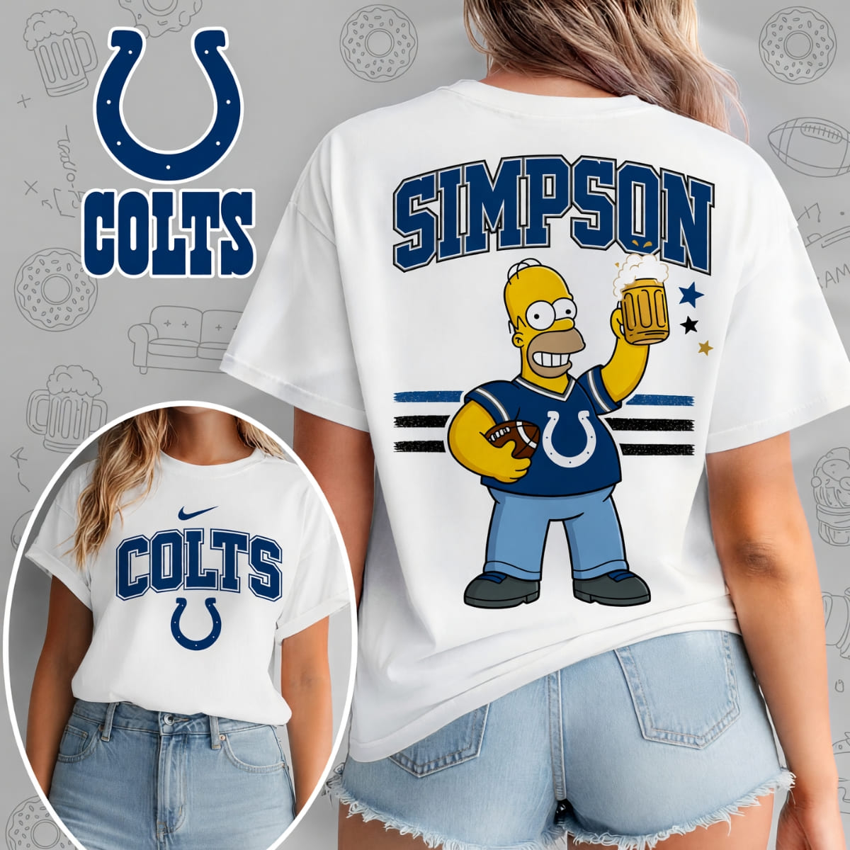 Indianapolis Colts x The Simpsons Football Game Day Unisex T-Shirt – NFL Fan Outfit