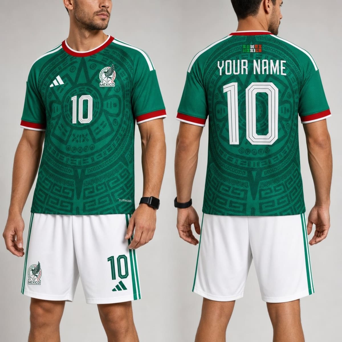 Personalized Mexico Home Jersey & Shorts Set – Custom Name & Number | World Cup 2026