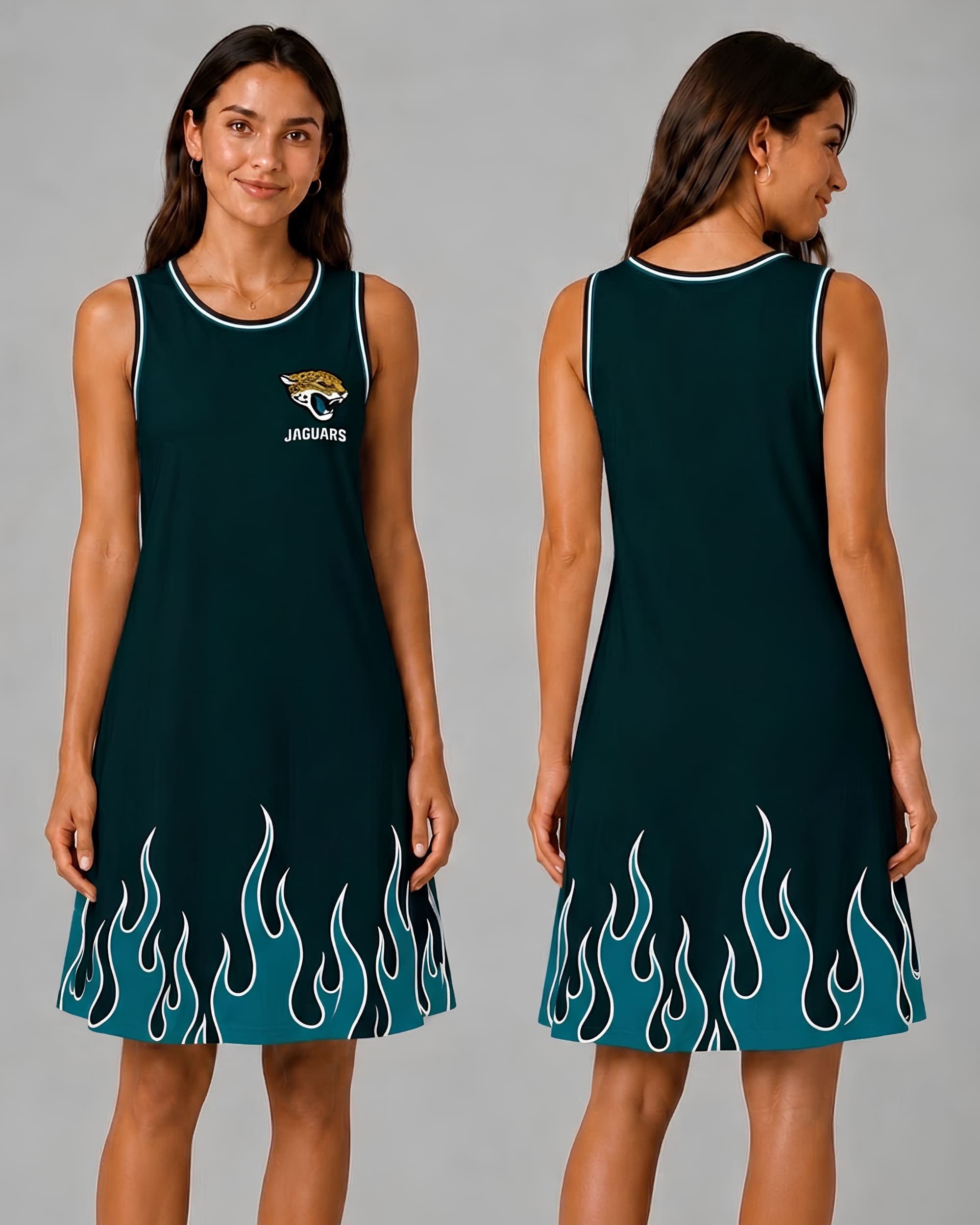 Jacksonville Jaguars Flame Dress – Women’s NFL Game Day Outfit
