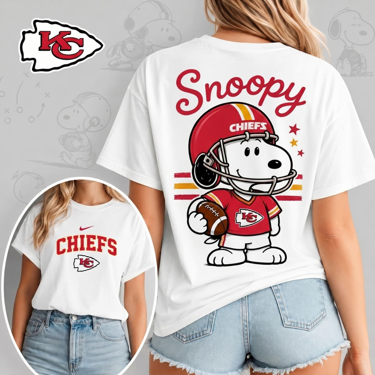 Kansas City Chiefs x Snoopy Football Game Day Unisex T-Shirt – NFL Fan Outfit