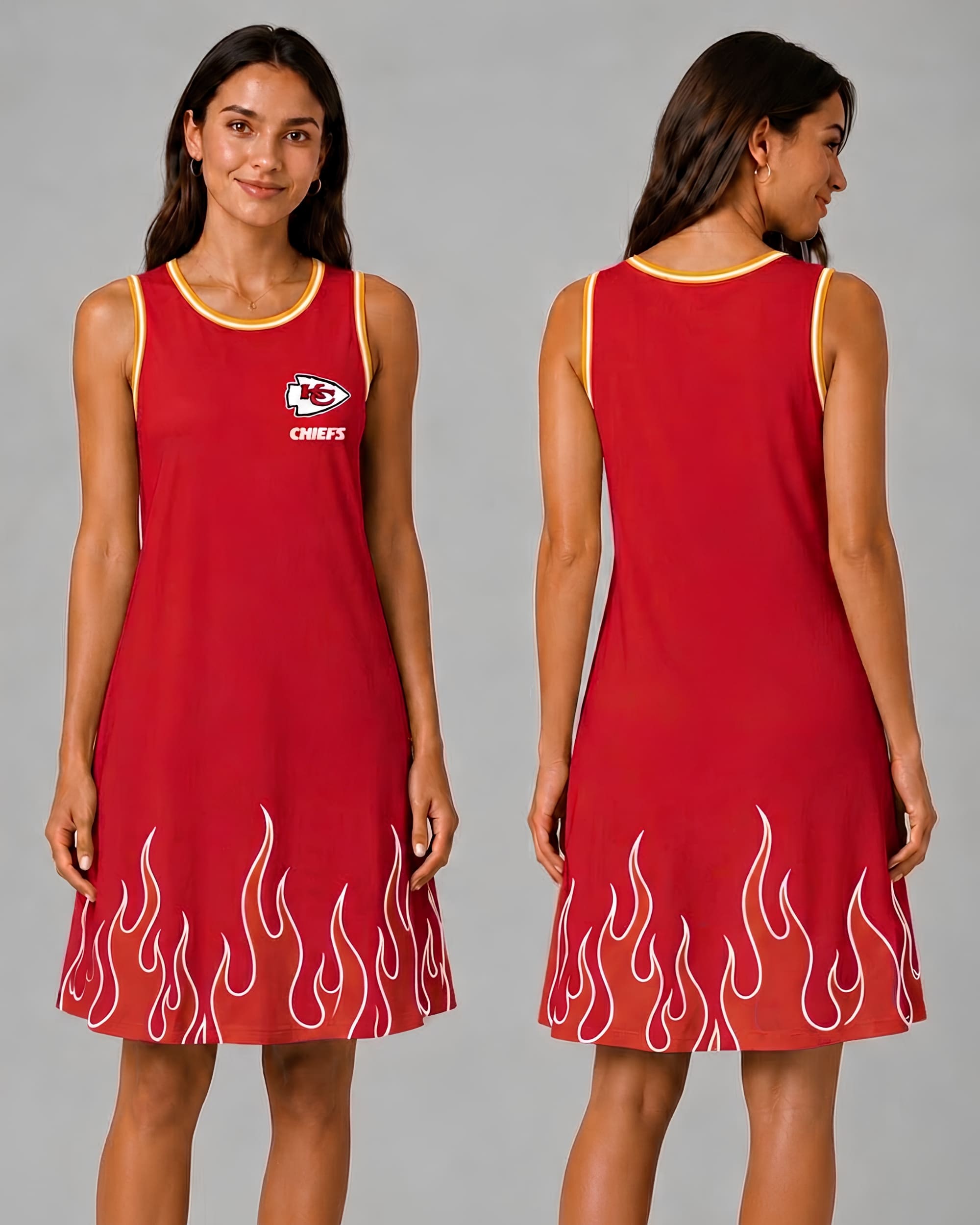Kansas City Chiefs Flame Dress – Women’s NFL Game Day Outfit