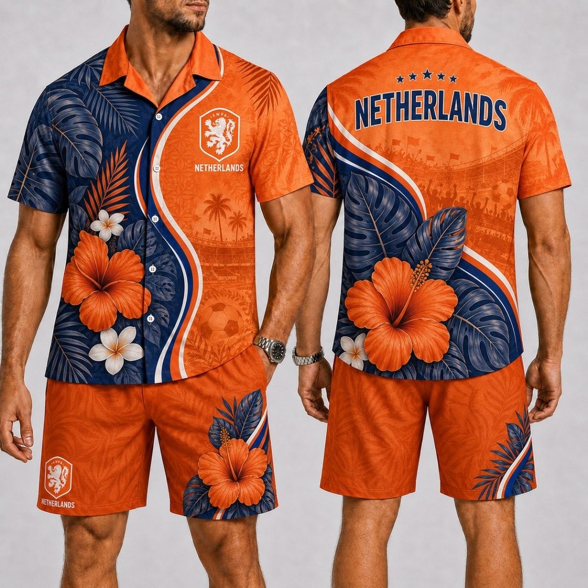 Island Wave Netherlands Hawaii Shirt & Shorts Set – World Cup 2026