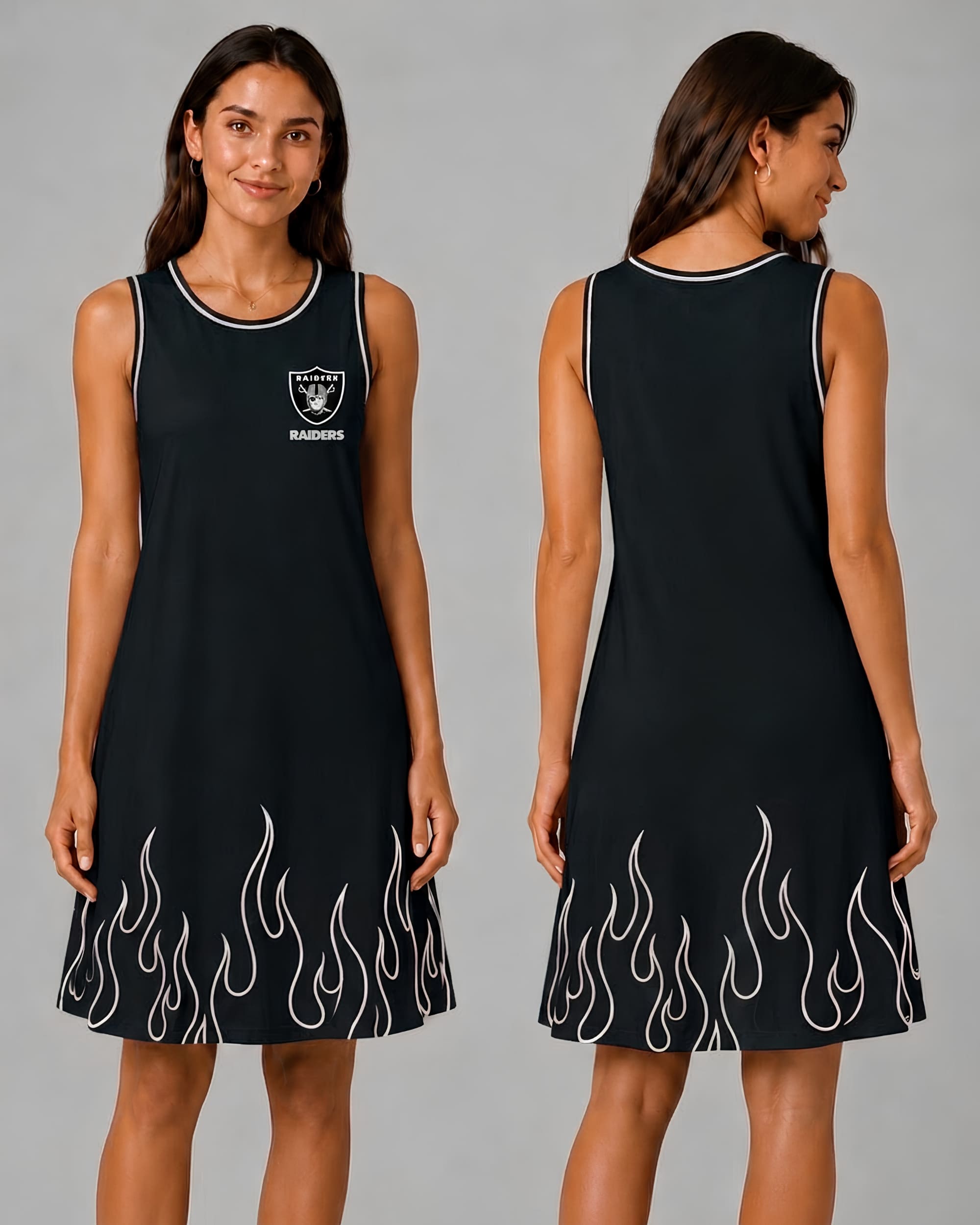 Las Vegas Raiders Flame Dress – Women’s NFL Game Day Outfit