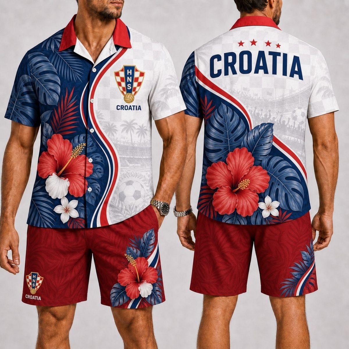 Island Wave Croatia Hawaii Shirt & Shorts Set – World Cup 2026
