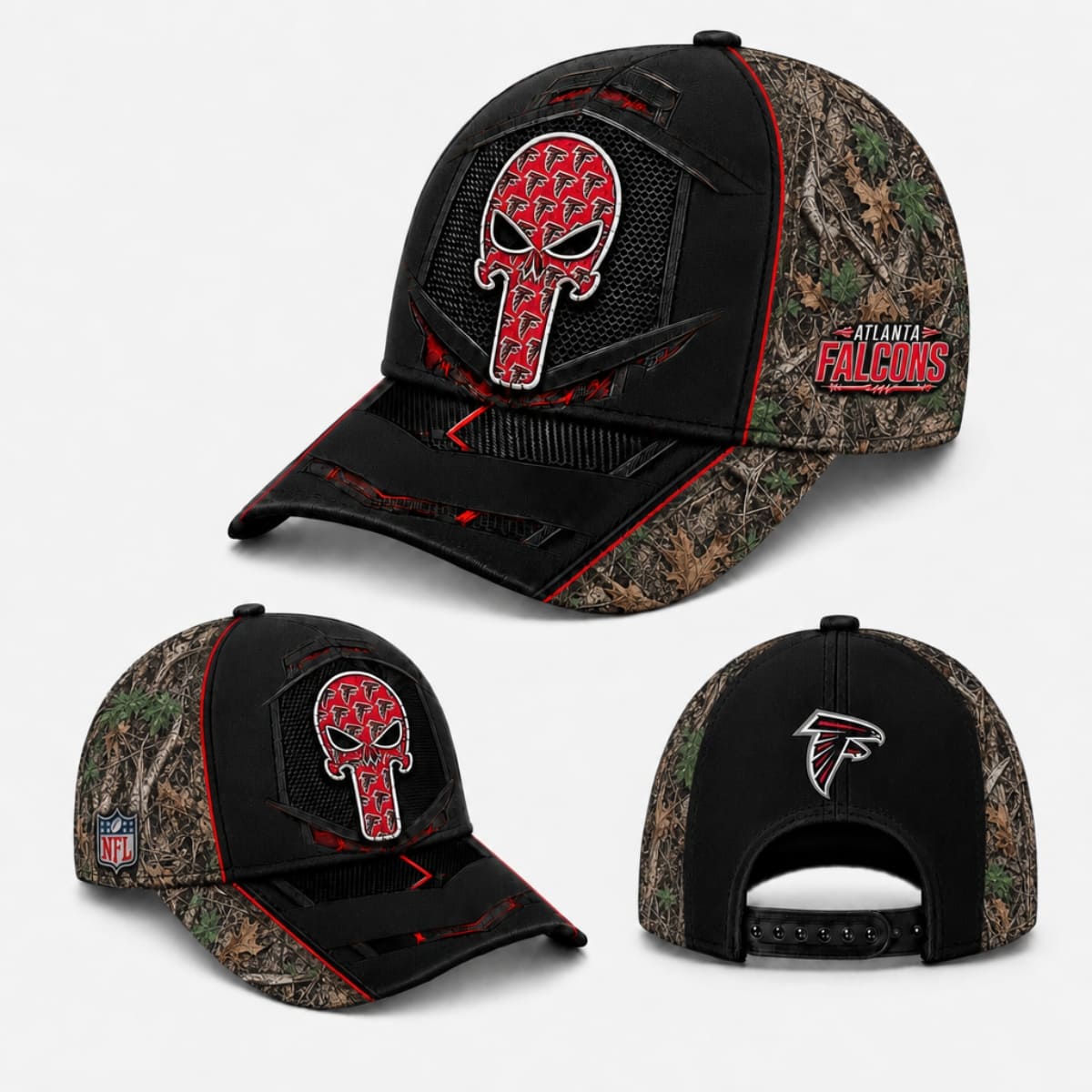Atlanta Falcons Tactical Camo Skull Cap – Custom Name | NFL Fan Outfit