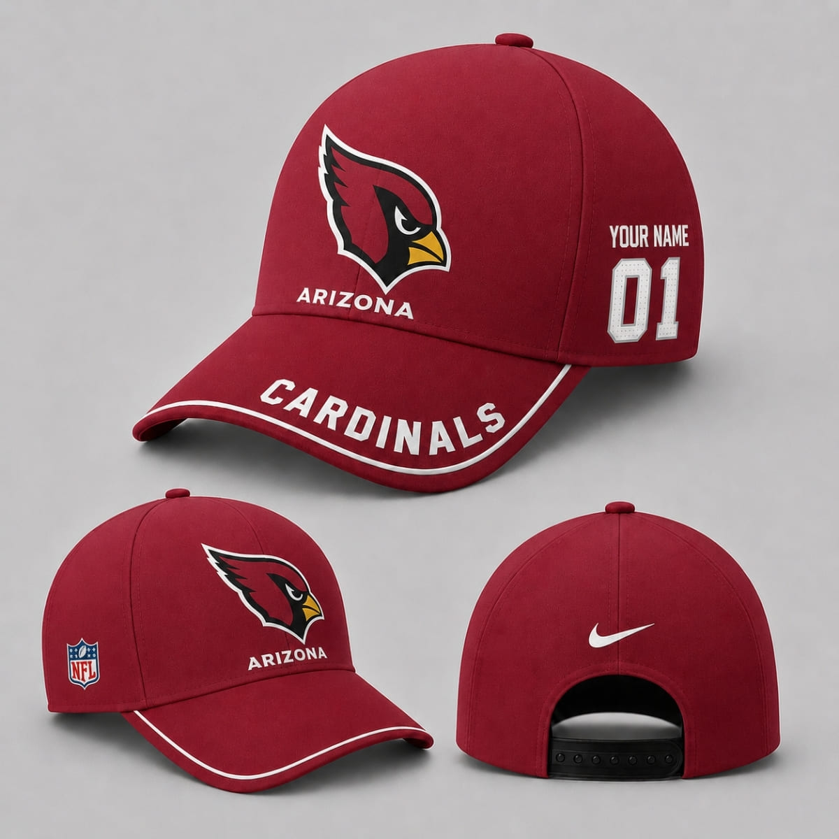 Personalized Arizona Cardinals Football Baseball Cap – Custom Name & Number