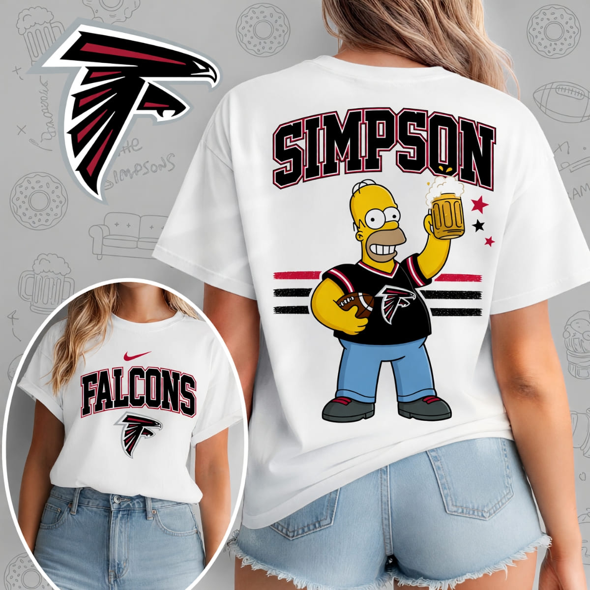 Atlanta Falcons x The Simpsons Football Game Day Unisex T-Shirt – NFL Fan Outfit