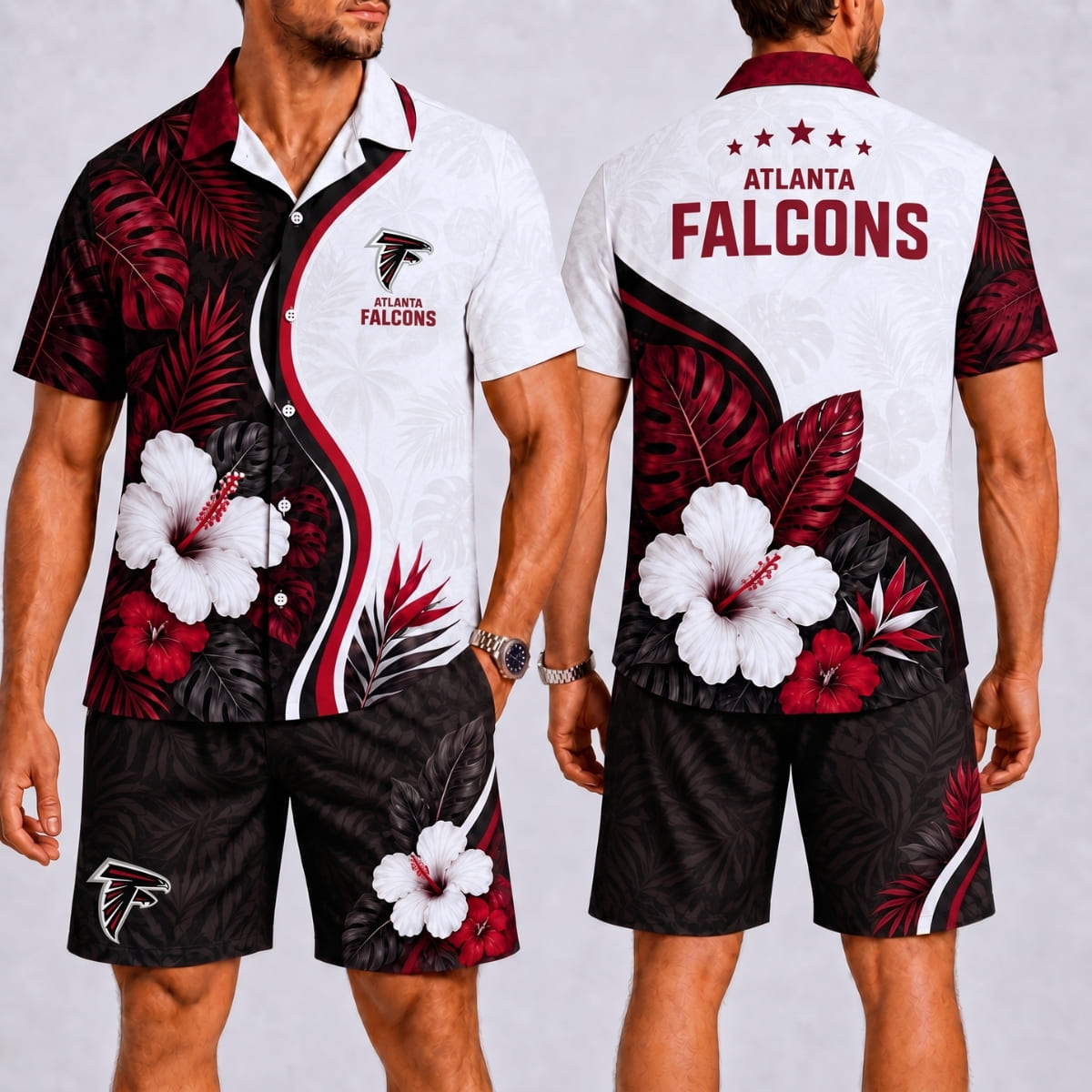 Atlanta Falcons Tropical Tailgate Hawaii Shirt & Shorts Set – NFL Fan Outfit