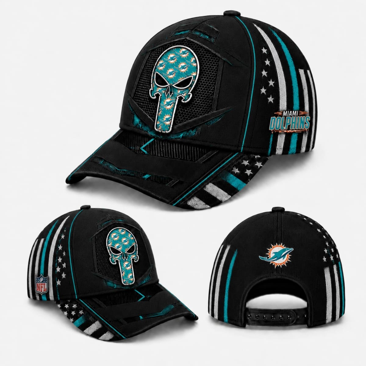 Personalized Miami Dolphins Tactical Skull Cap – Custom Name | NFL Outfit