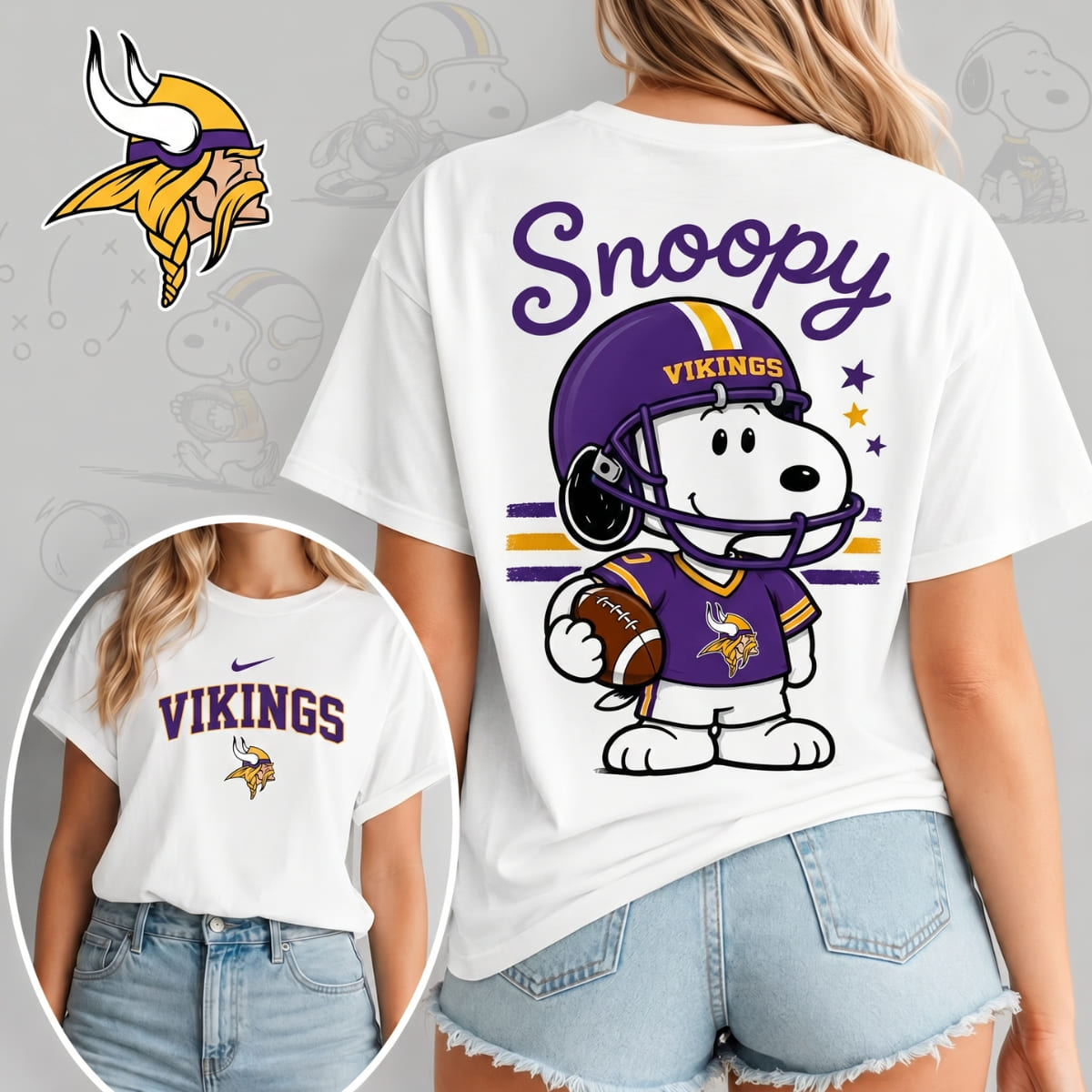 Minnesota Vikings x Snoopy Football Game Day Unisex T-Shirt – NFL Fan Outfit
