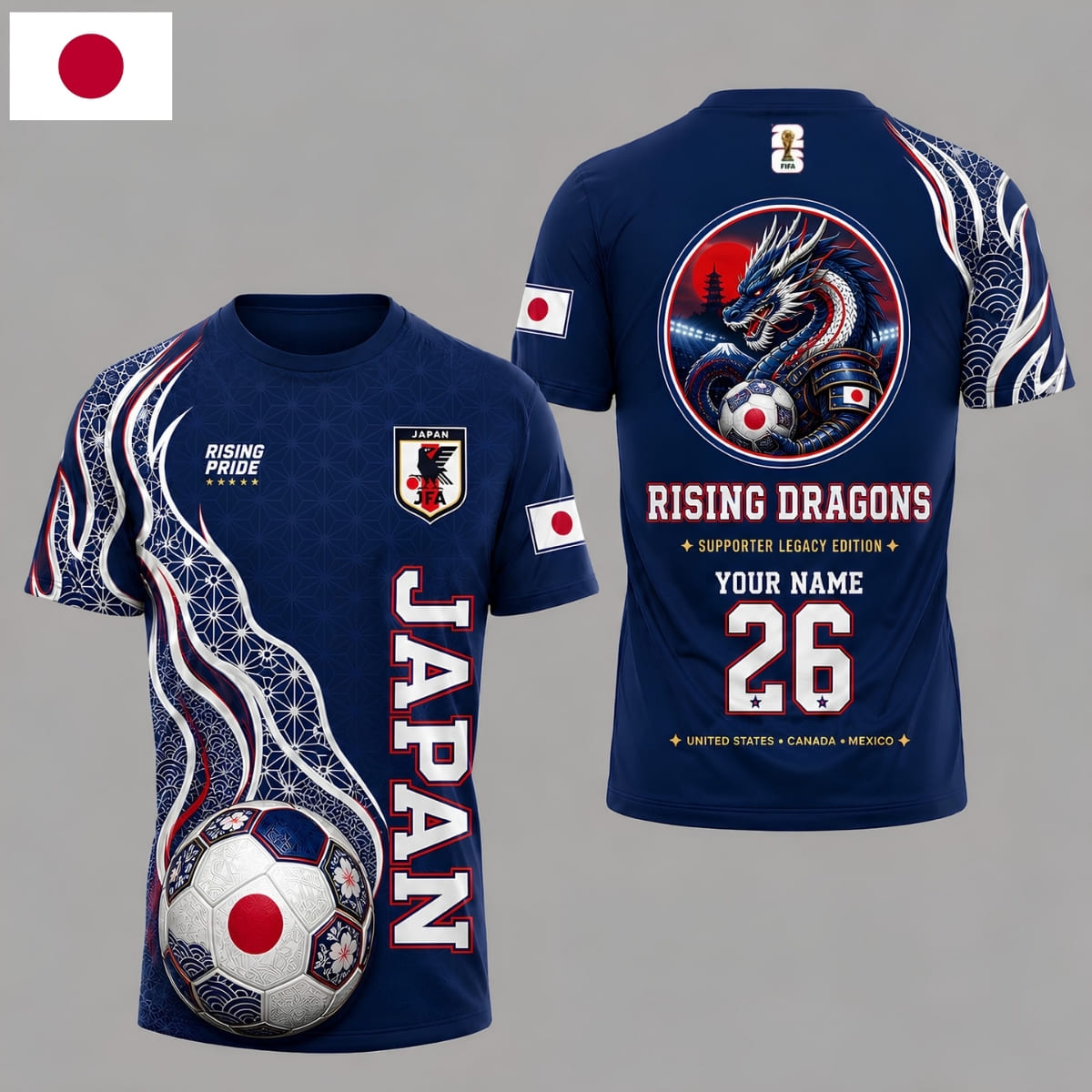 Personalized Japan Rising Dragons World Cup 2026 Unisex T-Shirt – Custom Name & Number
