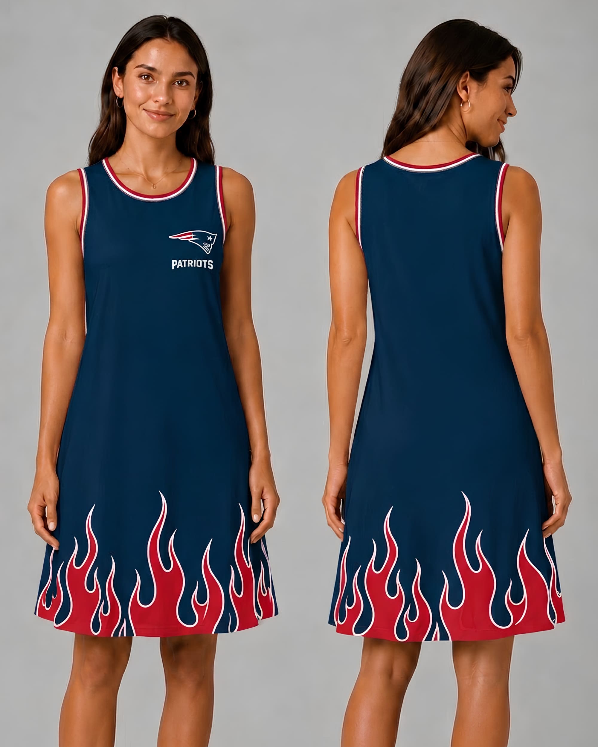 New England Patriots Flame Dress – Women’s NFL Game Day Outfit