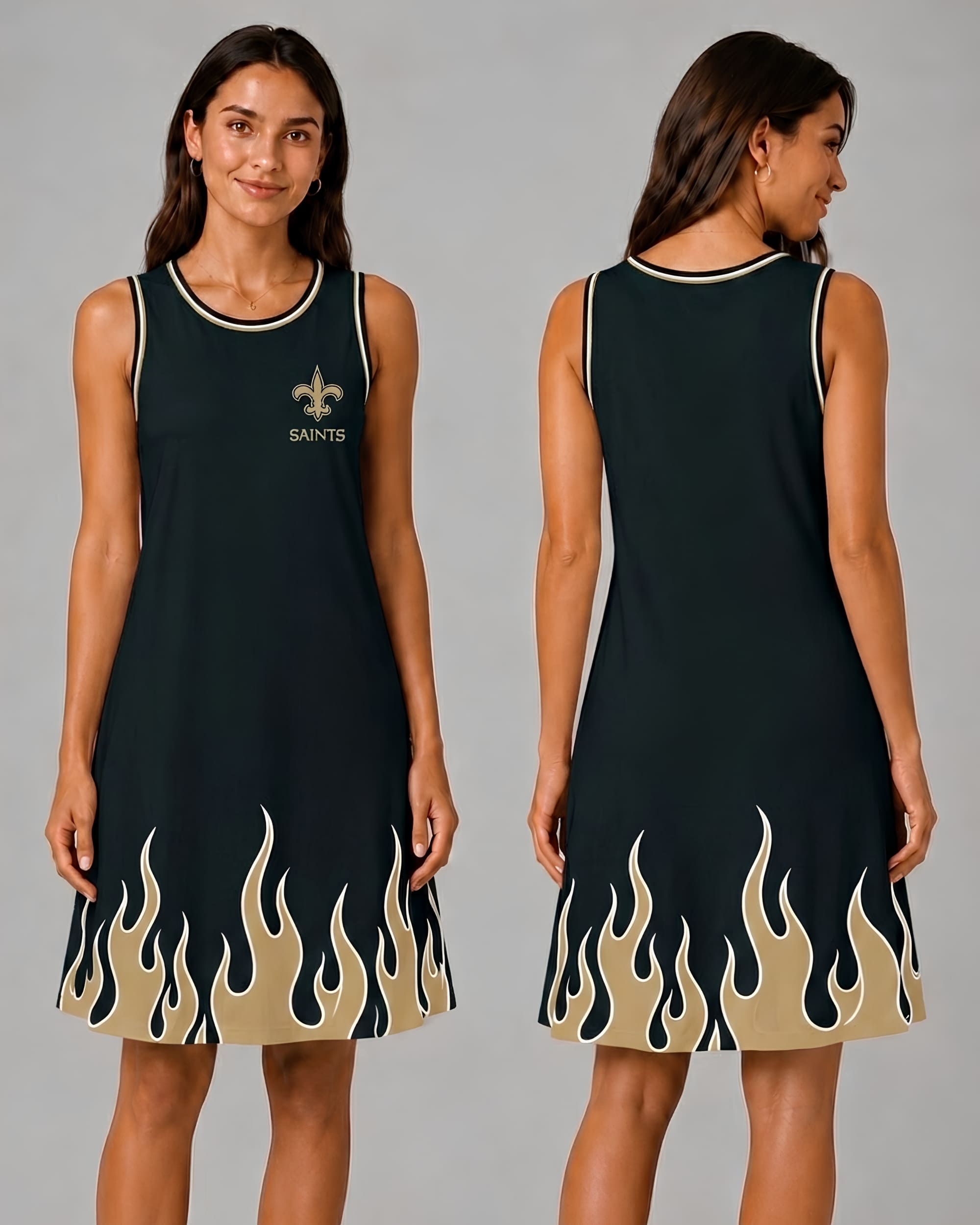 New Orleans Saints Flame Dress – Women’s NFL Game Day Outfit